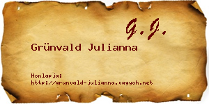 Grünvald Julianna névjegykártya